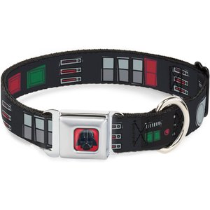 Buckle-Down Star Wars Darth Vader Utility Belt Polyester Seatbelt Buckle Dog Collar, Large: 15 to 26-in neck, 1-in wide
