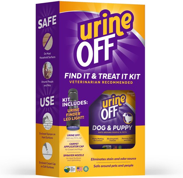 Urine Off Find It & Treat It Kit Stain & Odor Remover & Hi-Power LED Urine Finder