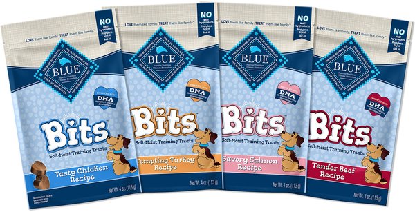 Blue Buffalo Blue Bits Soft-Moist Variety Pack Training Dog Treats, 4-oz bag, 4 count slide 1 of 8