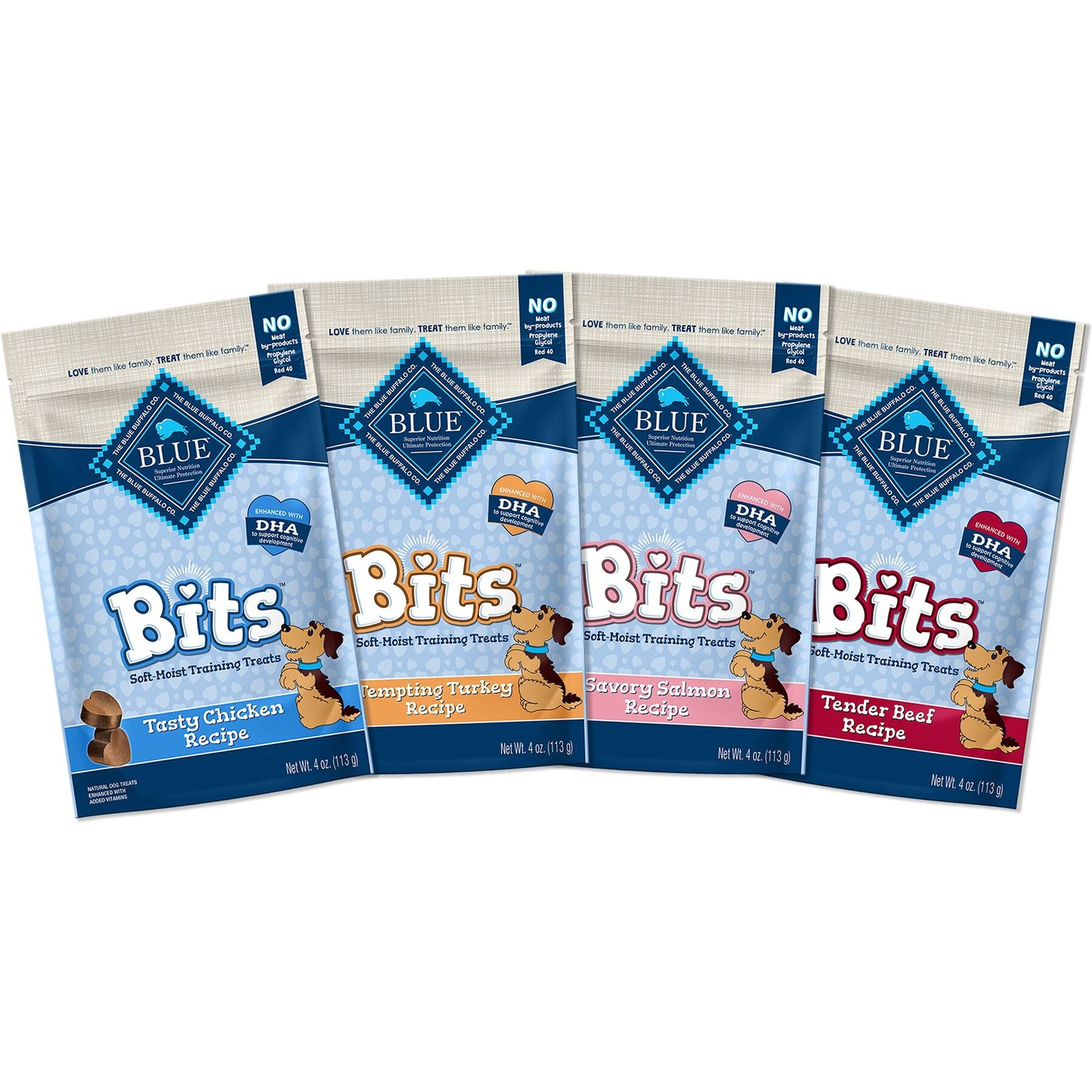 Blue Buffalo Blue Bits Soft-Moist Variety Pack Training Dog Treats, 4-oz bag, 4 count