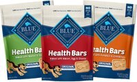 Blue Buffalo Health Bars Natural Crunchy Variety Pack Dog Treats Biscuits, 16-oz bag, 3 count