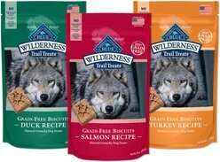 Blue Buffalo Wilderness Trail Treats Grain-Free Variety Pack Crunchy Dog Treats Biscuits, 10-oz bag, 3 count