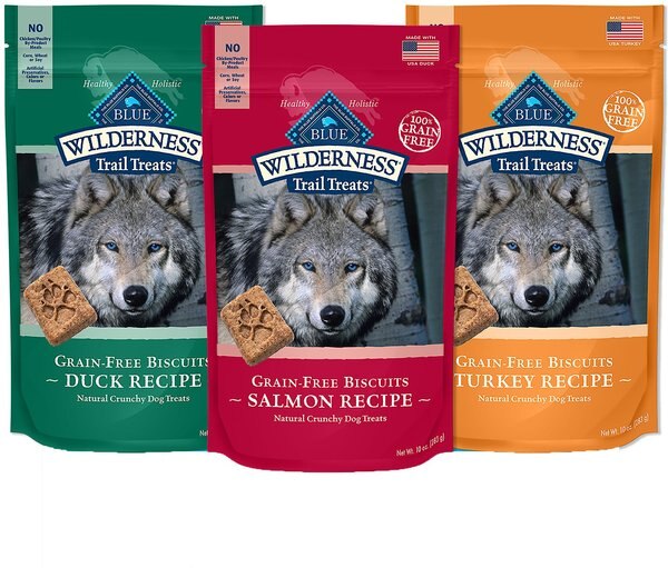 Blue Buffalo Wilderness Trail Treats Grain-Free Variety Pack Crunchy Dog Treats Biscuits, 10-oz bag, 3 count slide 1 of 5