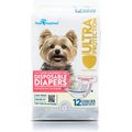 Paw Inspired Disposable  Female Dog Diapers, X-Small: 12 to 17-in waist, 12 count