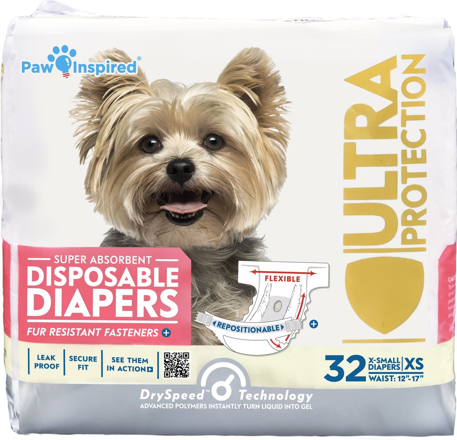 Top Paw Disposable Dog Diapers - 30 Pack - Small