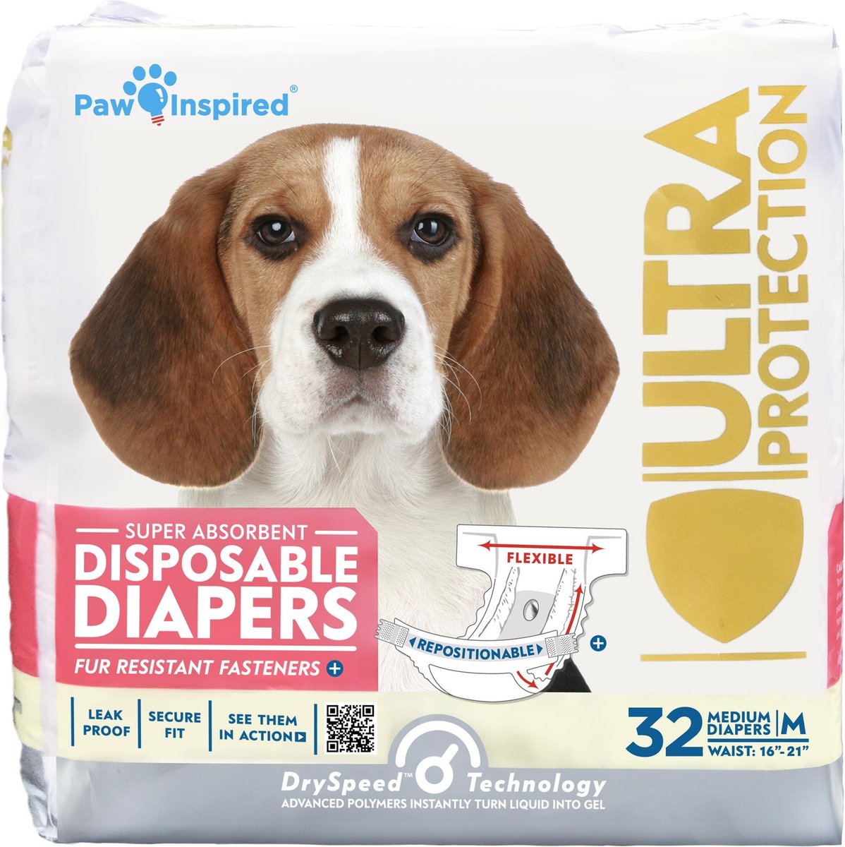 Paw Inspired Ultra Protection Disposable Female Dog Diapers