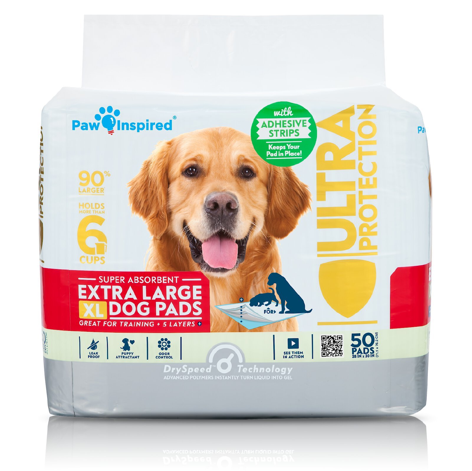 Paw Inspired Ultra Protection Original Puppy Training Pads, X-Large, 50 count