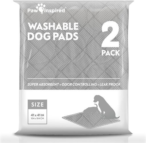 Paw Inspired Washable Dog Pee Pads, 41 x 41-in, 2 count, Unscented