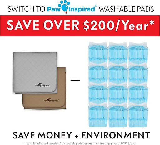 Paw Inspired Washable Dog Pee Pads, 41 x 41-in, 2 count, Unscented