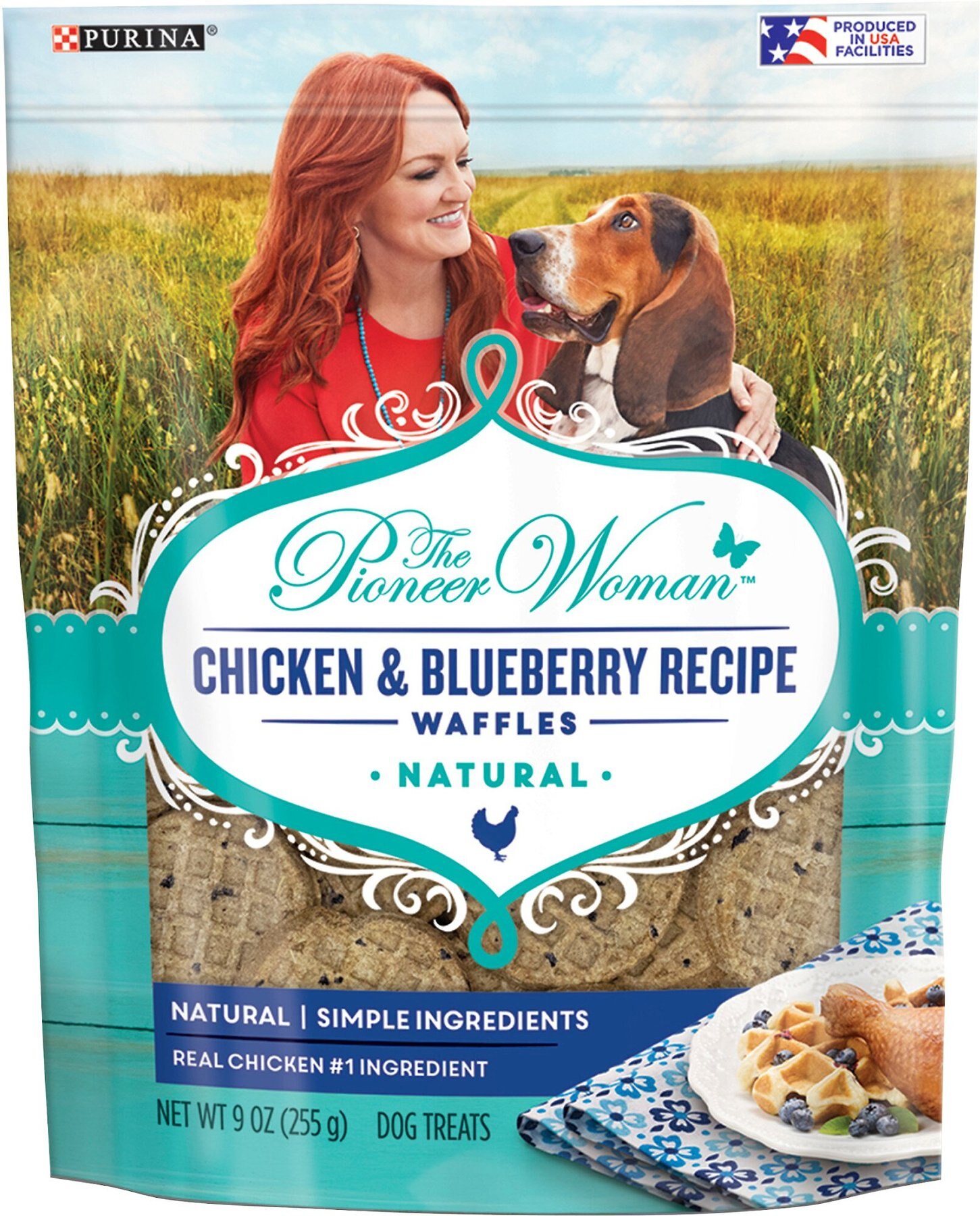 THE PIONEER WOMAN Chicken & Blueberry Recipe Waffles Natural Dog Treats,  9-oz bag - Chewy.com