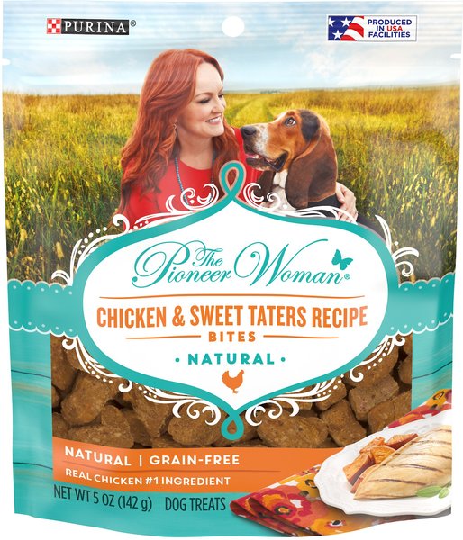 The Pioneer Woman Natural Chicken & Sweet Taters Recipe Bites Grain-Free Dog Treats, 5-oz bag slide 1 of 11