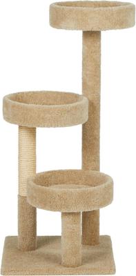 Show full view: Frisco 50-in Real Carpet Solid Wood Cat Tree, Beige slide 3 of 6