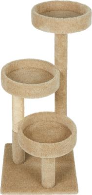 Show full view: Frisco 50-in Real Carpet Solid Wood Cat Tree, Beige slide 4 of 6