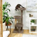 Frisco 50-in Real Carpet Wooden Cat Tree, Gray