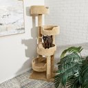 Frisco 65-in Real Carpet Wooden Cat Tree, Beige