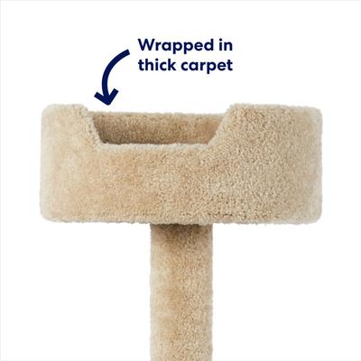 Show full view: Frisco 65-in Real Carpet Solid Wood Cat Tree, Beige slide 4 of 8