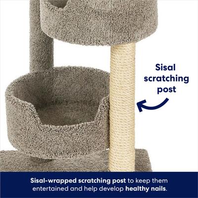 Show full view: Frisco 65-in Real Carpet Solid Wood Cat Tree, Gray slide 5 of 8