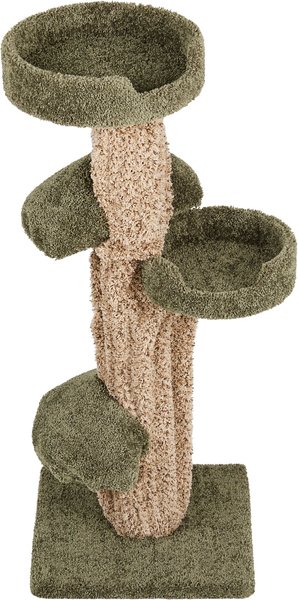 Frisco 49-in Tree-shaped Real Carpet Wooden Cat Tree