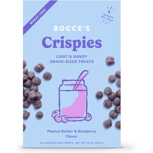 BOCCE'S BAKERY Crispies PB & Blueberry Recipe Dog Treats, 10-oz box ...