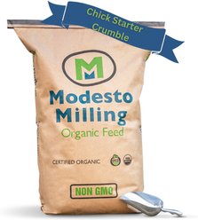 Modesto Milling Organic 22% Protein Chick Starter & Grower Crumbles Poultry Feed, 25-lb bag