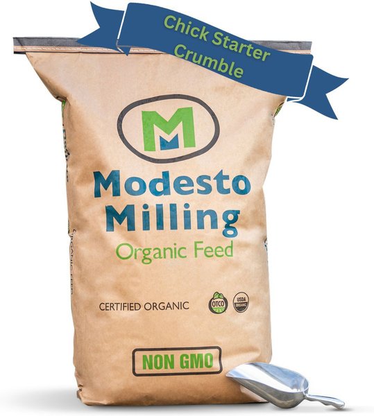 Modesto Milling Organic 22% Protein Chick Starter & Grower Crumbles Poultry Feed, 25-lb bag slide 1 of 6