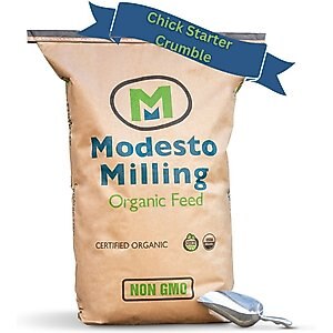 Modesto Milling Organic 22% Protein Chick Starter & Grower Crumbles Poultry Feed, 25-lb bag