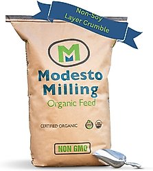 Modesto Milling Organic Non-Soy 17% Protein Layer Crumbles Chicken Feed, 25-lb bag