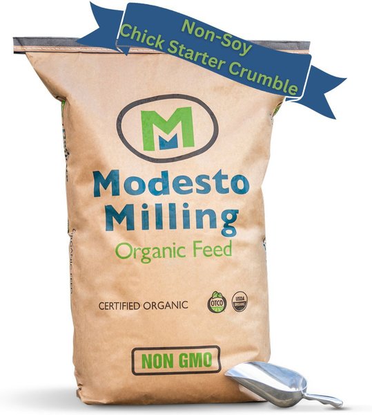 Modesto Milling Organic, Non-Soy Chick Starter & Grower Crumbles Poultry Feed, 25-lb bag slide 1 of 5