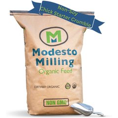 Modesto Milling Organic Non-Soy 22% Protein Chick Starter & Grower Crumbles Chicken Feed, 25-lb bag