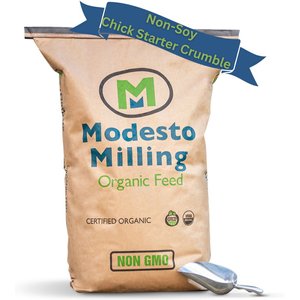 Modesto Milling Organic Non-Soy 22% Protein Chick Starter & Grower Crumbles Chicken Feed, 25-lb bag