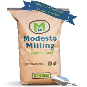 Modesto Milling Organic No Corn No Soy 17% Protein Layer Crumbles Chicken Feed, 25-lb bag