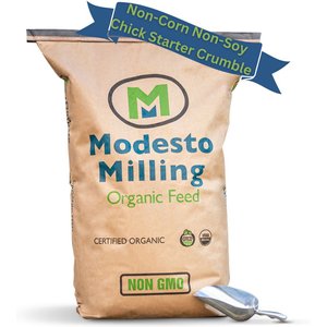 Modesto Milling Organic, No Corn, No Soy Chick Starter & Grower Crumbles Poultry Feed, 25-lb bag