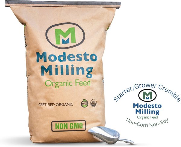 Modesto Milling Organic, No Corn, No Soy Chick Starter & Grower Crumbles Poultry Feed, 50-lb bag slide 1 of 4