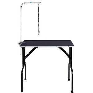 Master Equipment Dog Grooming Table with Arm, Black, 30-in
