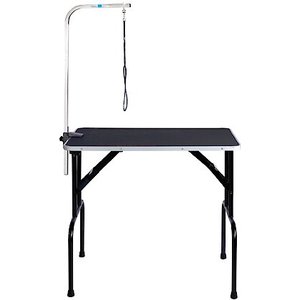 Master Equipment Dog Grooming Table with Arm, Black, 44.25-in