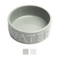 Park Life Designs Classic Ceramic Water Dog & Cat Bowl, Grey, 2-cup