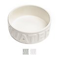 Park Life Designs Classic Ceramic Water Dog & Cat Bowl, White, 8-cup