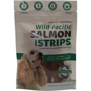 Snack 21 Treats Jerky Salmon Strips Dog Treats, 0.88-oz bag