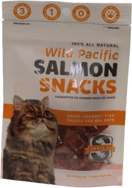 Snack 21 Treats Salmon Snacks Cat Treats, 0.88-oz bag slide 1 of 1