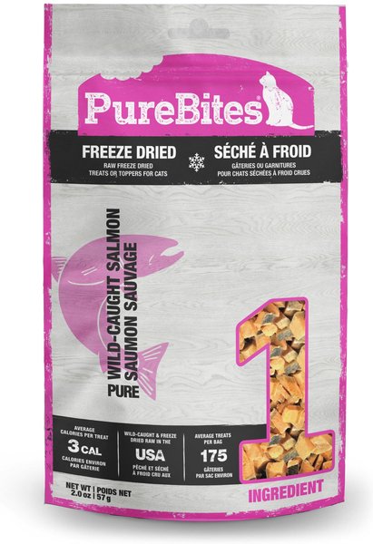 PureBites Salmon Flavored Cat Treats, 2-oz bag slide 1 of 11