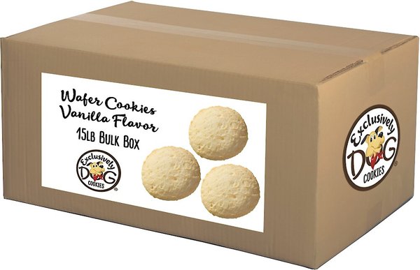 Exclusively Dog Wafer Cookies Vanilla Flavor Dog Treats, 15-lb box slide 1 of 5