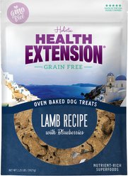 Health Extension Grain-Free Oven Baked Lamb Recipe with Blueberries Dog Treats, 6-oz bag
