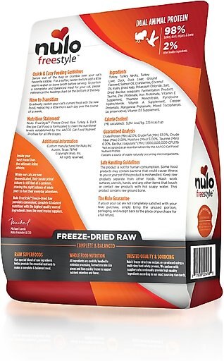 Nulo FreeStyle Turkey & Duck Recipe Freeze-Dried Raw Cat Food, 3.5-oz bag