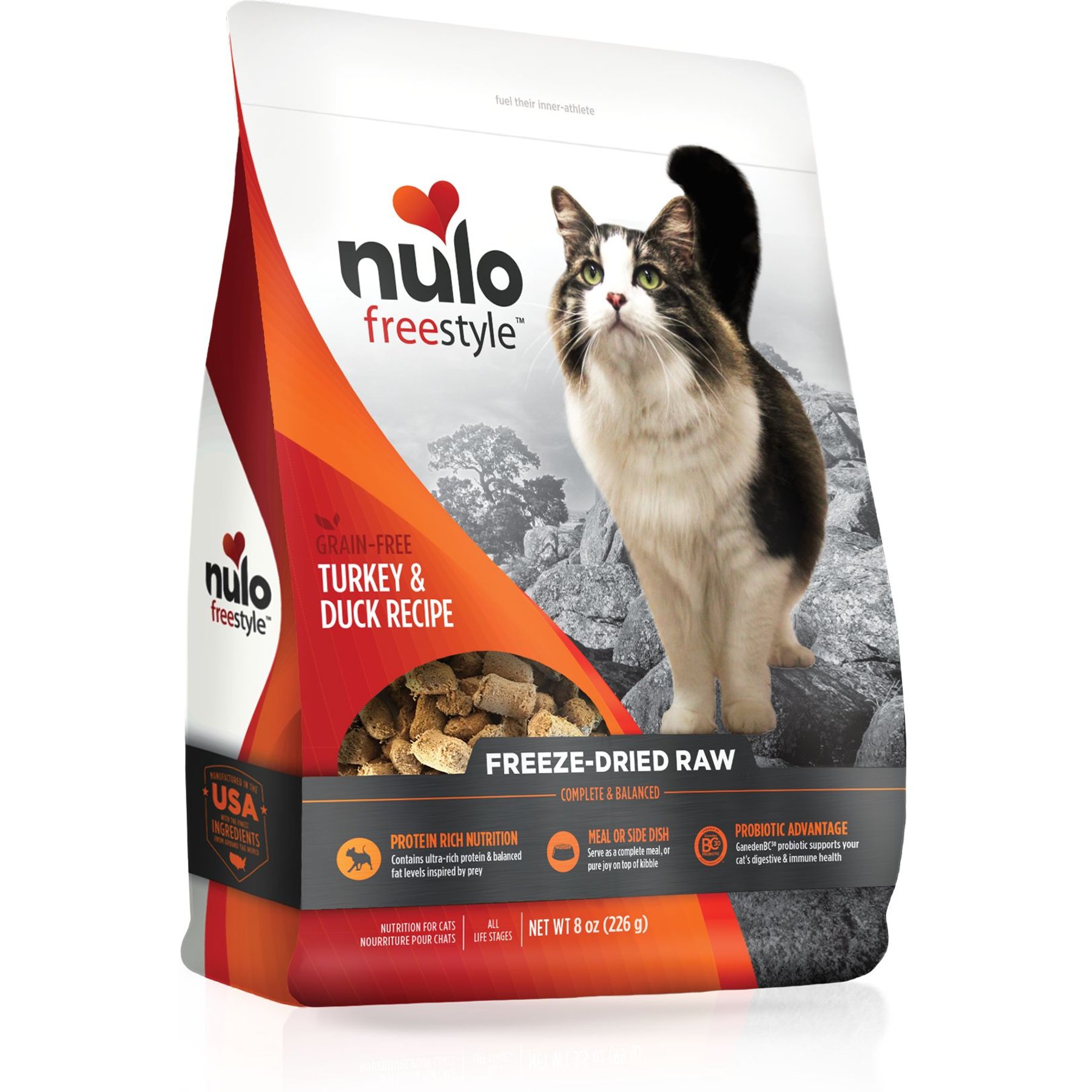 NULO FreeStyle Turkey Duck Recipe Freeze Dried Raw Cat Food 8