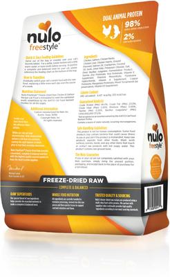 Show full view: Nulo FreeStyle Chicken & Salmon Recipe Freeze-Dried Raw Cat Food, 3.5-oz bag slide 3 of 12