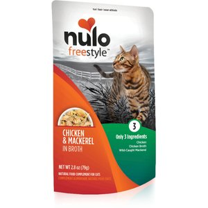 Nulo FreeStyle Chicken & Mackerel in Broth Cat Food Topper, 2.8-oz, case of 24