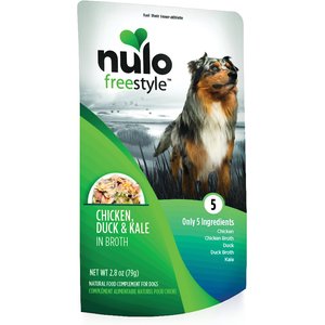 Nulo FreeStyle Chicken, Duck, & Kale in Broth Dog Food Topper, 2.8-oz, case of 24