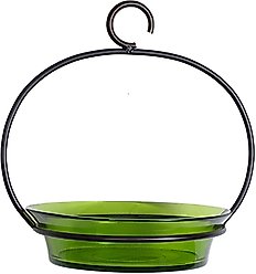 Mosaic Birds Cuban Hanging Bird Bath & Feeder, 20-oz, Lime