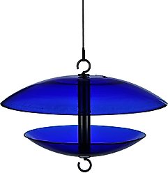 Mosaic Birds Baffle Dome Bird Feeder, 32-oz, Cobalt Blue