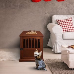Casual Home End Table Dog Crate, Walnut, S: 27.5-in L x 20-in W 24-in H